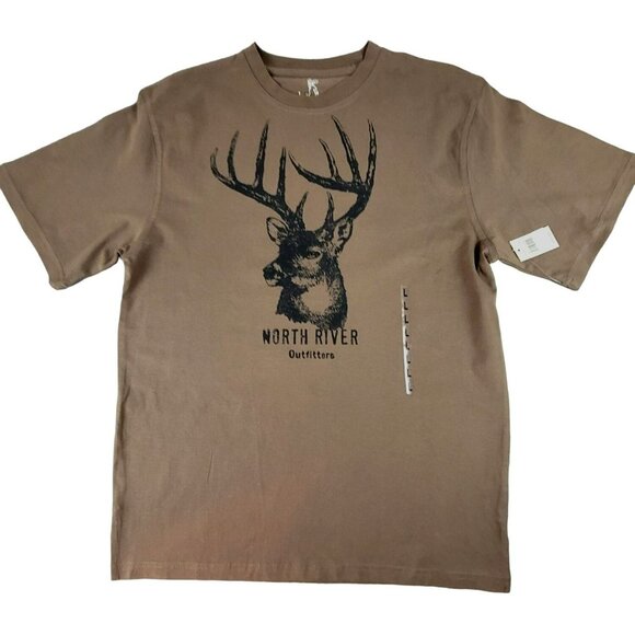 North River Outfitters Womens Buck Wildlife T-Shirt size Large 14-16 NWT JH1320 - Picture 1 of 3